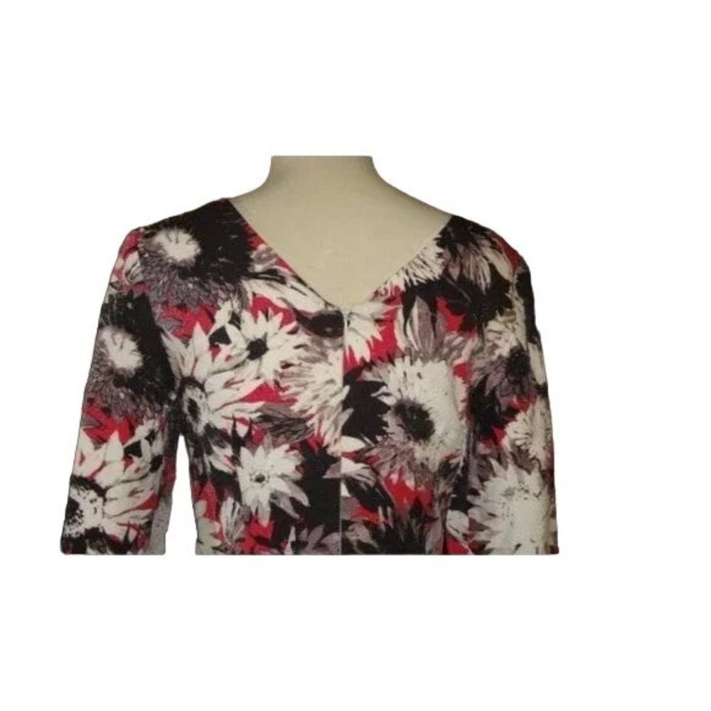 🆕 Debbie Shuchat Cutout Yoke Floral Print Dress 8 - Picture 7 of 8